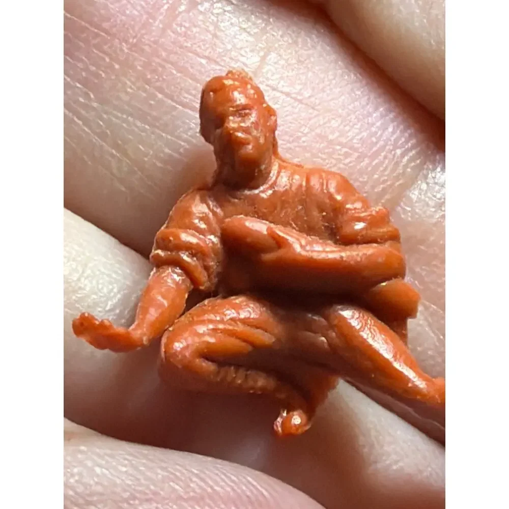 Vintage Brown Plastic Wounded Crawling Soldier Figure Military Toy Unmarked 1.5